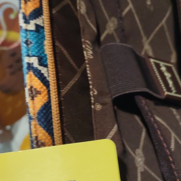 Wrangler XL canvas tote bag. Laptop carrier. Gold turquoise navy western NWT - Picture 7 of 9